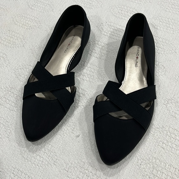 Bandolino black flats, pointed toe,‎ crisscross strap women’s 9.5 shoes 9 1/2 - Picture 5 of 9